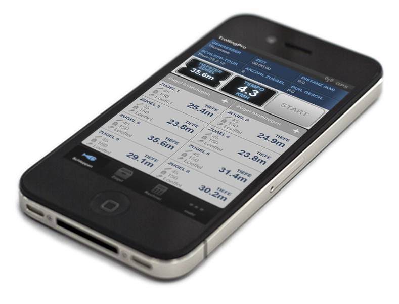 Die TrollingPro-App von Indilure gibt es für iPhones und das Betriebssystem Android.