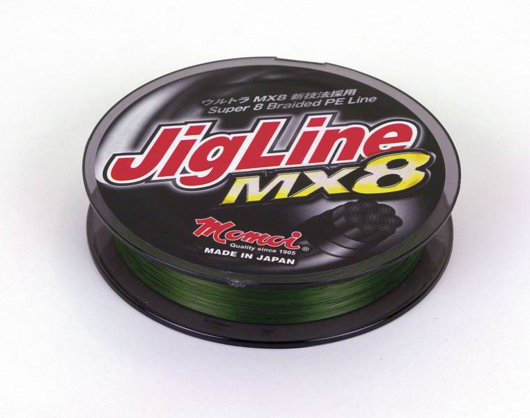 Die Momoi Jigline MX8 ist im Schweizer Fachhandel vorerst in zehn verschiedenen Durchmessern von 0,10 bis 0,59 Millimeter auf 150-Meter-Spulen und der Farbe Moosgrün erhältlich.