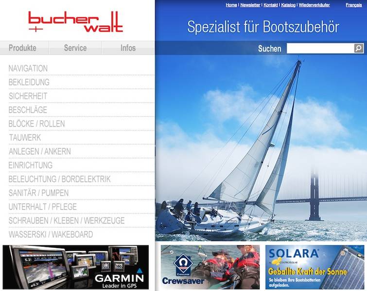 Die Bucher + Walt SA, der Spezialist für Bootszubehör und Wassersportartikel, hat Anfang April eine neue zeitgemässe Website aufgeschaltet.