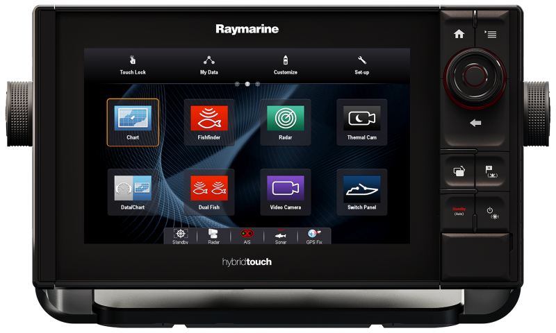 Beim Raymarine eS98 Multi­funktions­display laufen alle «Fäden» zusammen.