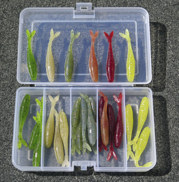 Erstaunlich viele Farben des «Realis V-Tailshad» funktionieren bei der Eglifischerei.